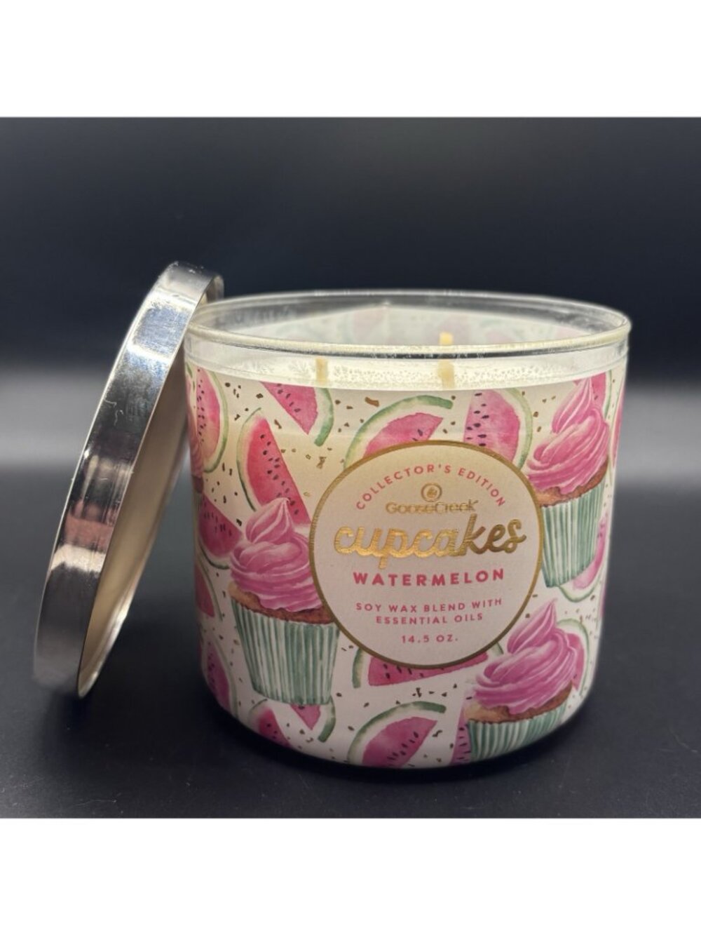 Goose Creek Watermelon Cupcakes 3 Wick Candle 14.5 oz Fruity Gourmand Bakery - Picture 11 of 16